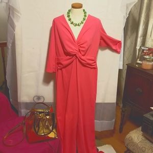 Pink Twist Front Jumpsuit